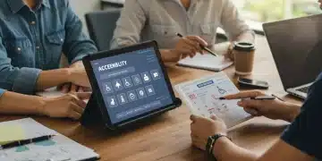 Professionals reviewing accessibility compliance checklist for 2025 deadlines