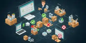 Illustration of 2025 product safety standards impacting online inventory with compliant and non-compliant products.