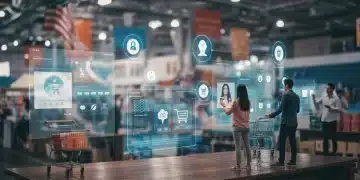 AI Trends for US E-commerce: 25% Higher Conversions by 2025 AI-powered e-commerce personalization delivering targeted product recommendations on digital screens.