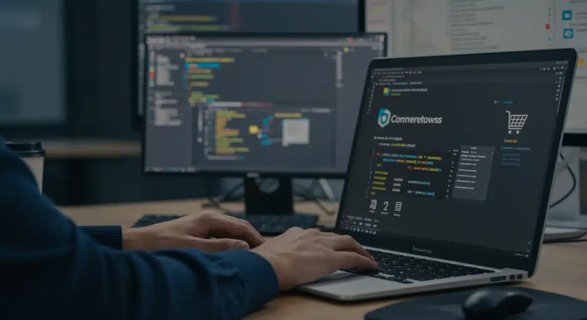 Developer working on Commercetools API-first architecture for flexible e-commerce solutions