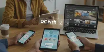 Diverse people engaging with DTC brand content on digital devices, representing strong customer connection and storytelling success.