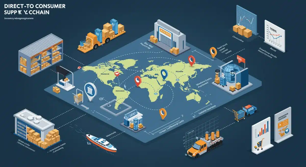 Infographic illustrating a streamlined DTC supply chain for efficient scaling.