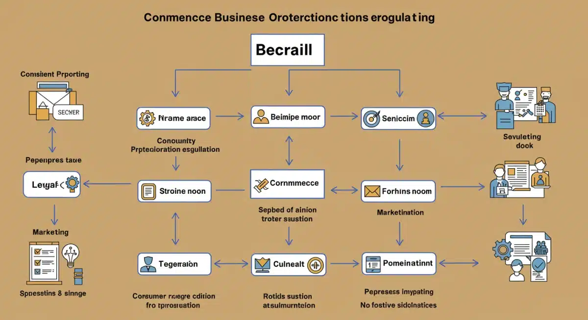 Flowchart illustrating compliance steps for e-commerce businesses under new 2025 consumer acts.