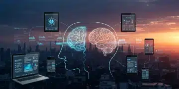 Illustration of headless commerce architecture separating backend from various user interfaces, emphasizing agility and speed.