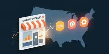 Shopify Q1 2025 Updates: 3 Key Features Boosting US Sales Shopify Q1 2025 updates banner showing 15% sales increase for US merchants