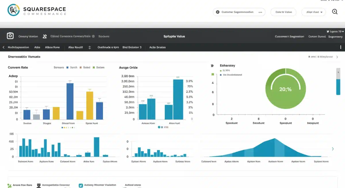Detailed Squarespace Commerce analytics dashboard showcasing new data visualization and customer segmentation.