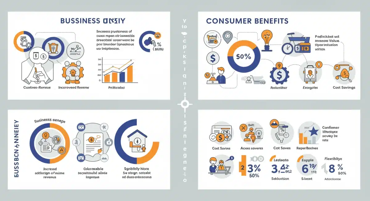 Infographic detailing benefits of subscription models for businesses and consumers.