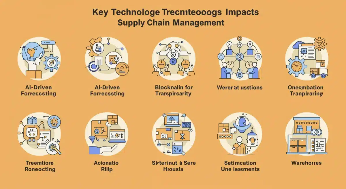 Infographic showing technology trends in supply chain management for DTC brands.