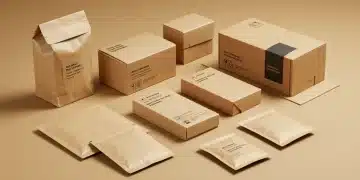 Assortment of sustainable DTC packaging solutions, including compostable mailers and recycled boxes, reflecting eco-friendly e-commerce trends.