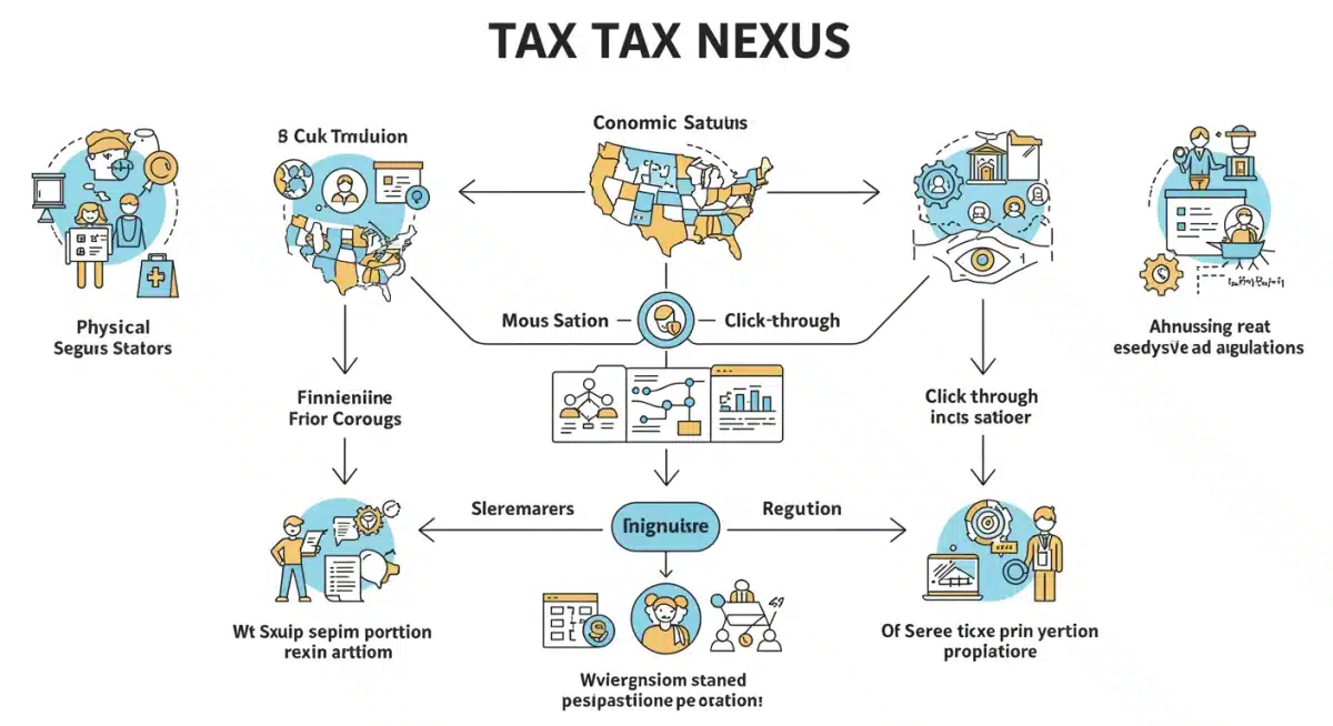 Infographic explaining different types of e-commerce tax nexus