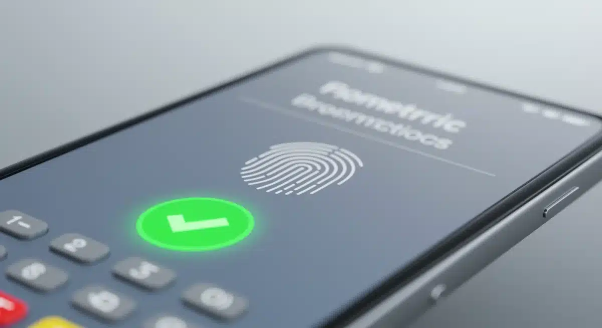 Biometric payment successful on a smartphone for online shopping